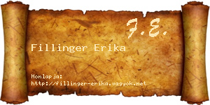 Fillinger Erika névjegykártya