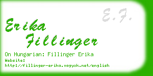 erika fillinger business card